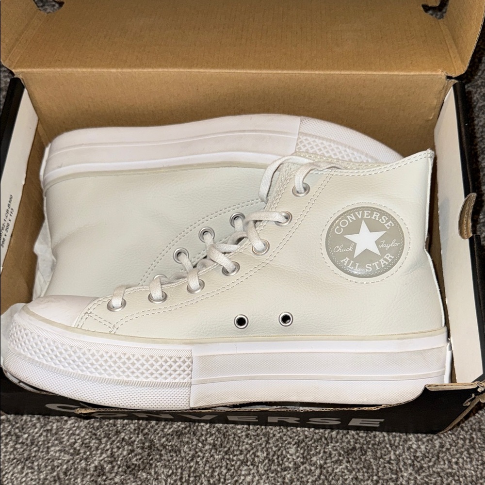 Converse Platform High Top Sneakers in Bone/White